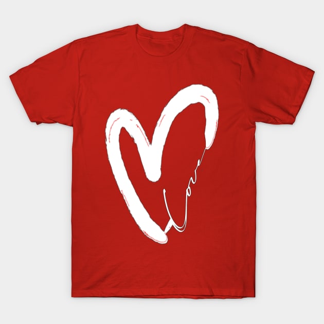 Classic Love Vintage Valentine Heart Designs for a Stylish Valentine's Day Look T-Shirt by Giggle Galaxy Creations